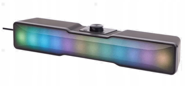 GŁOŚNIK GAMINGOWY SOUNDBAR RGB LED 2X5W 7 TRYBÓW KOMPUTEROWY DO GIER