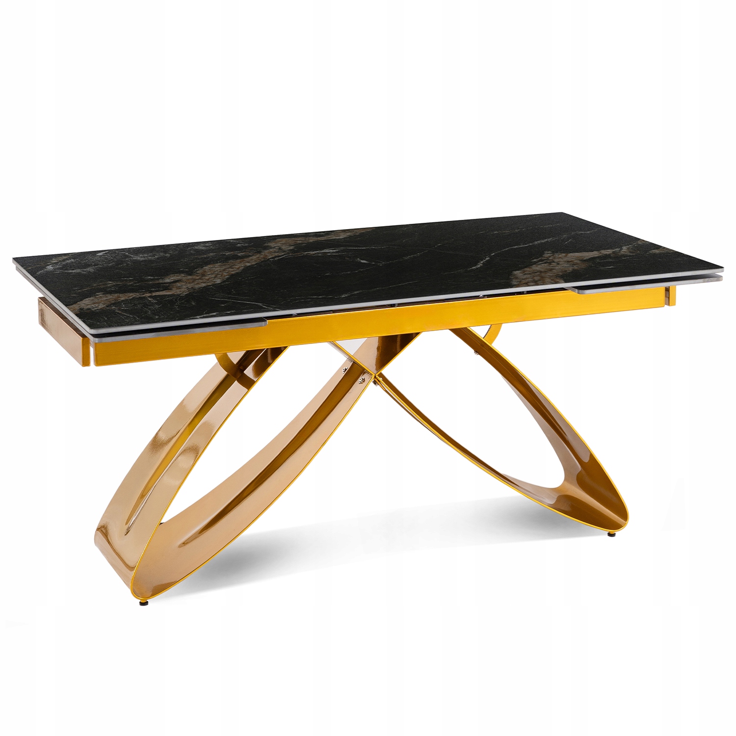 Černý rozkládací keramický stůl pro moderní jídelnu Luigi