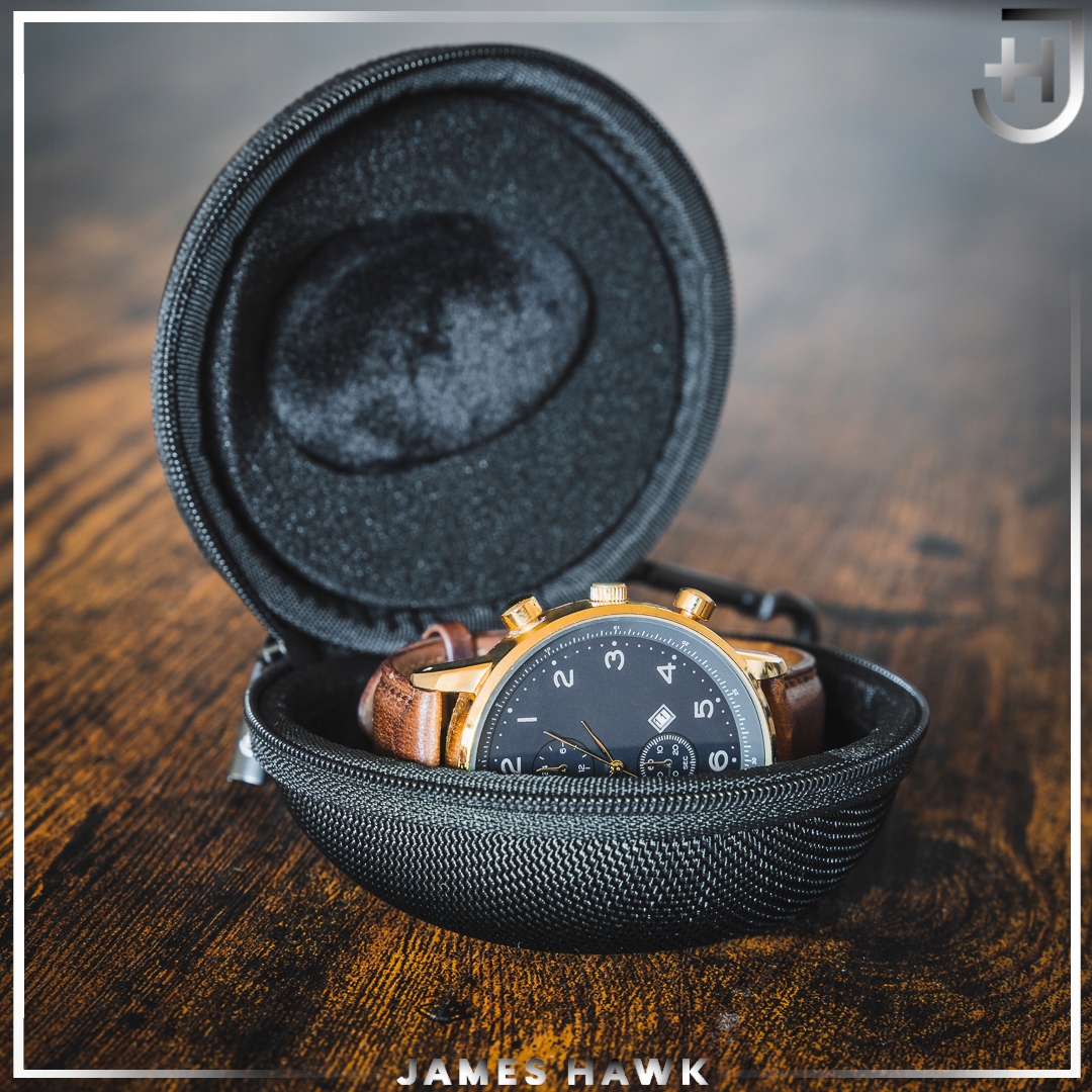 PODRÓŻNE ETUI OCHRONNE NA ZEGAREK JAMES HAWK Wodoodporne Kolor czarny