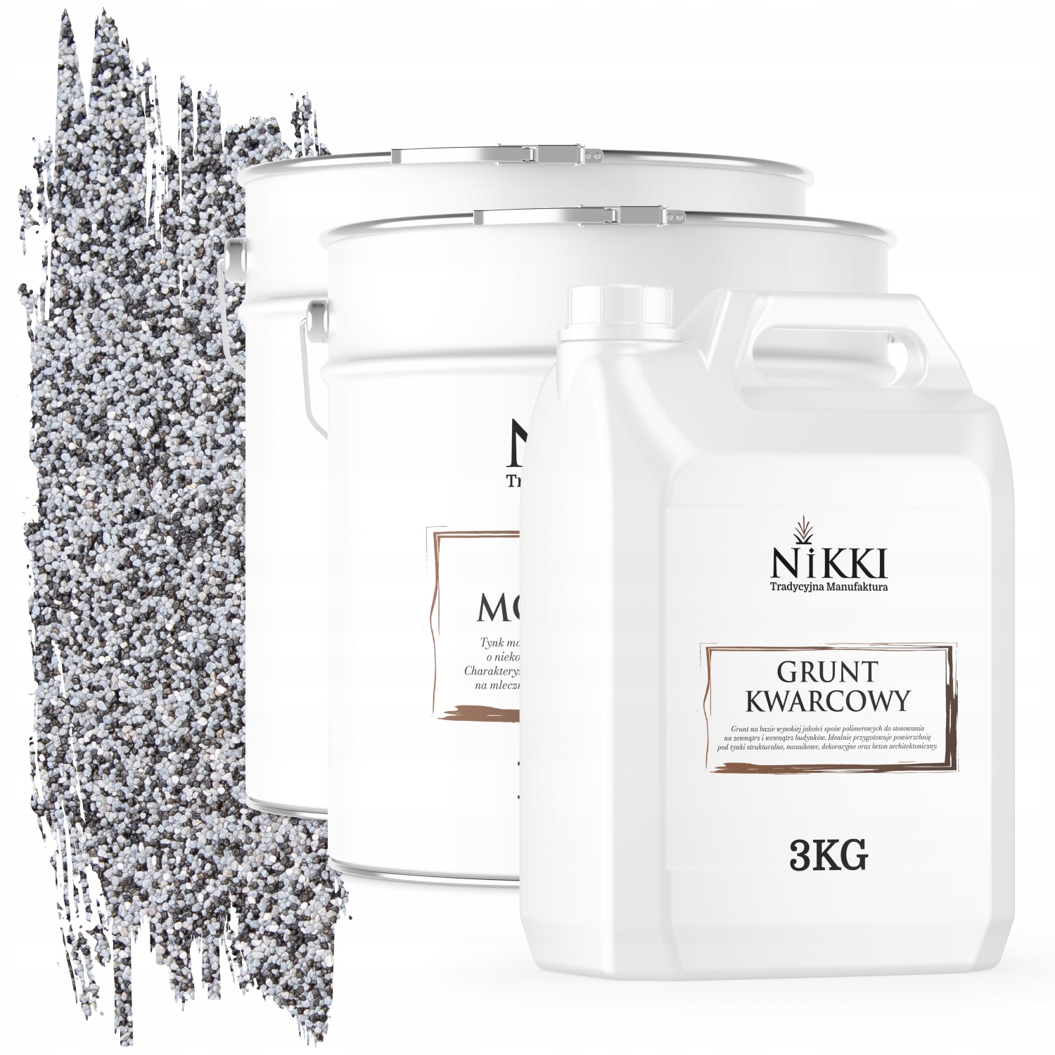 Mozaiková Omietka Živicová Farba Šedá M33 Ozdobná Sada 2x12,5KG Základný Náter