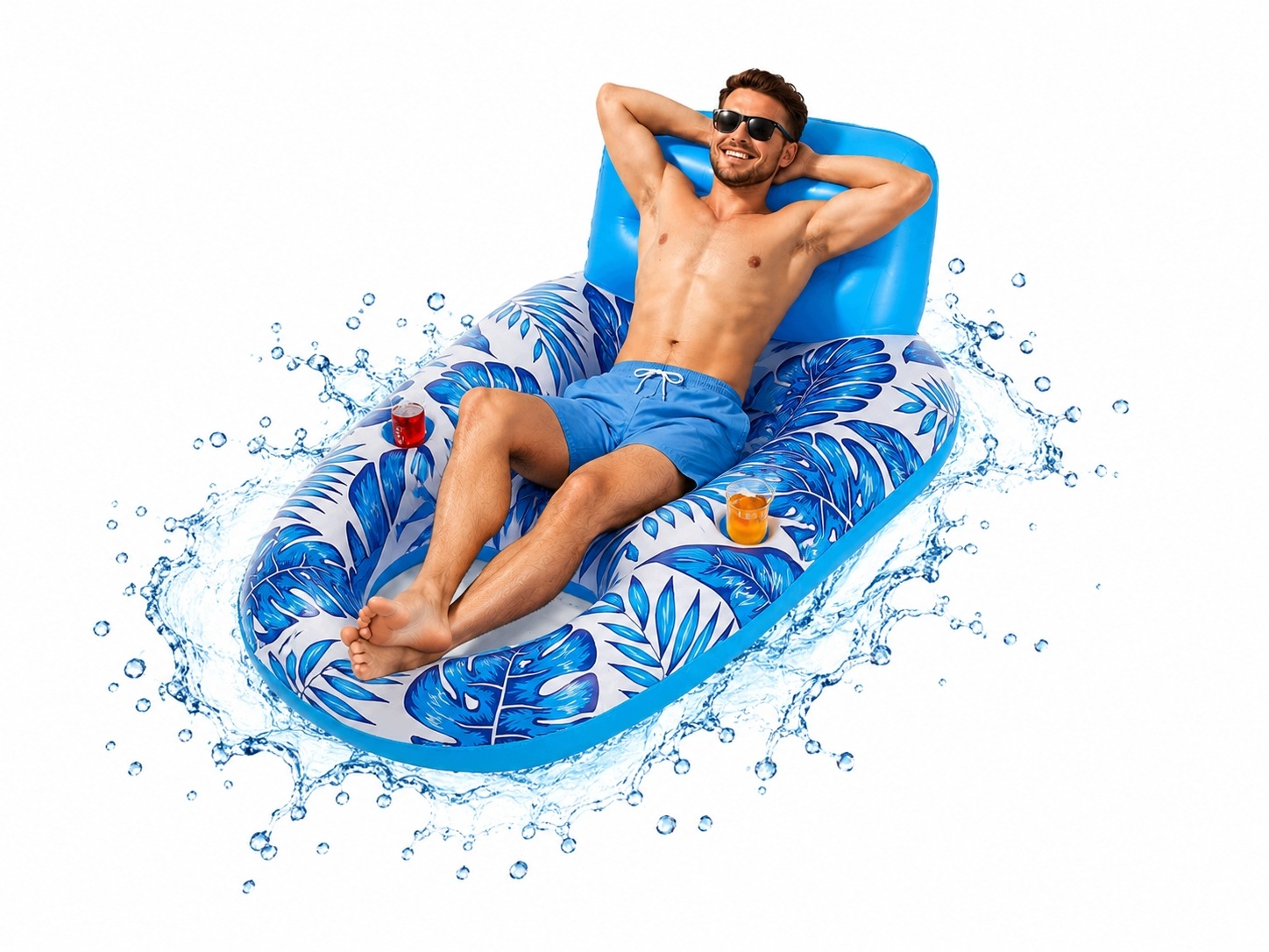 Materac Dmuchany Do Pływania Jednoosobowy Plażowy Leżak Do Opalania 160CM