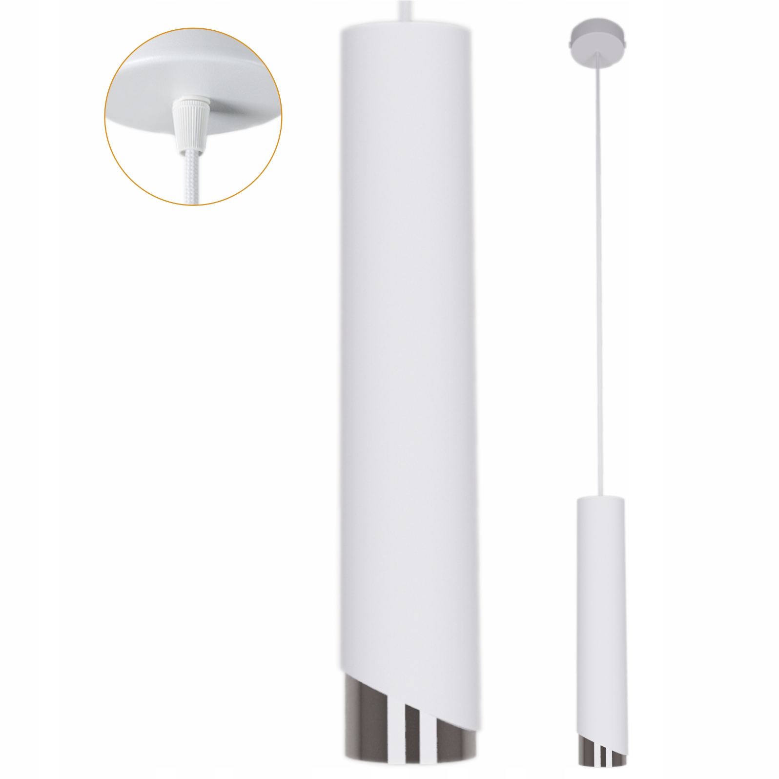 Závěsná stropní lustrová lampa stropní svítidlo Led 40W Zwis kovová Tuba Loft