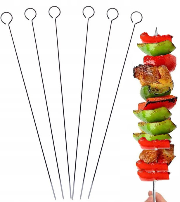 

Szpikulce Do Szaszłyków 60cm Grill Szpilki 6 Szt.