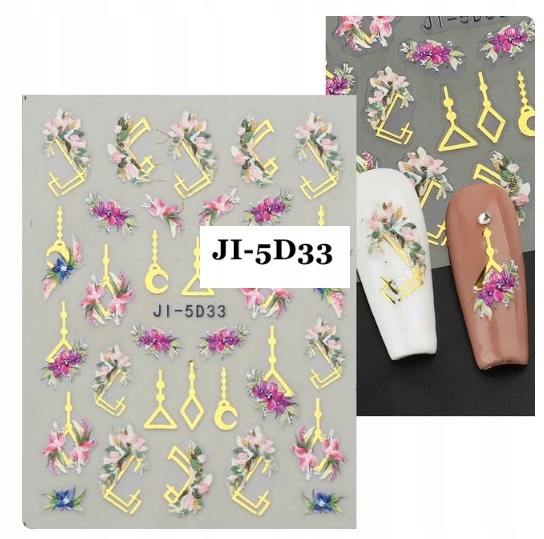 NAKLEJKI NA PAZNOKCIE SAMOPRZYLEPNE KWIATY 5D