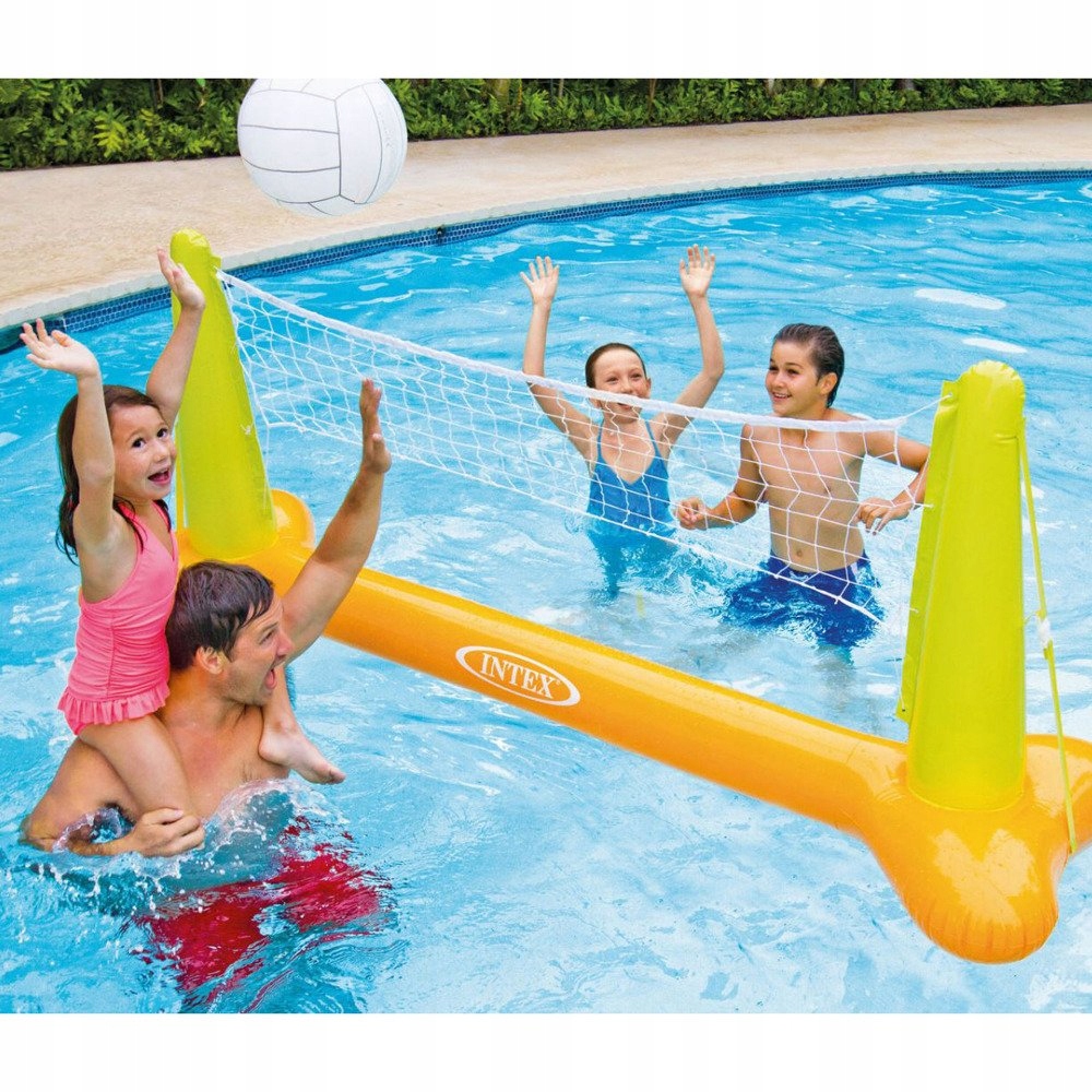 DMUCHANA SIATKÓWKA SIATKA+PIŁKA BASEN INTEX 56508 Kolor dominujący pomarańcze i czerwienie