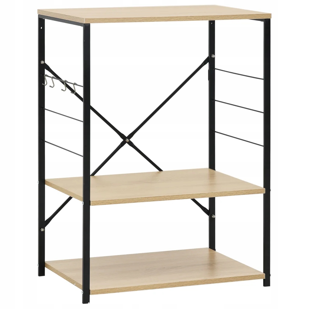 Szafka na mikrofalówkę, czarno-dębowa, 60x39,6x