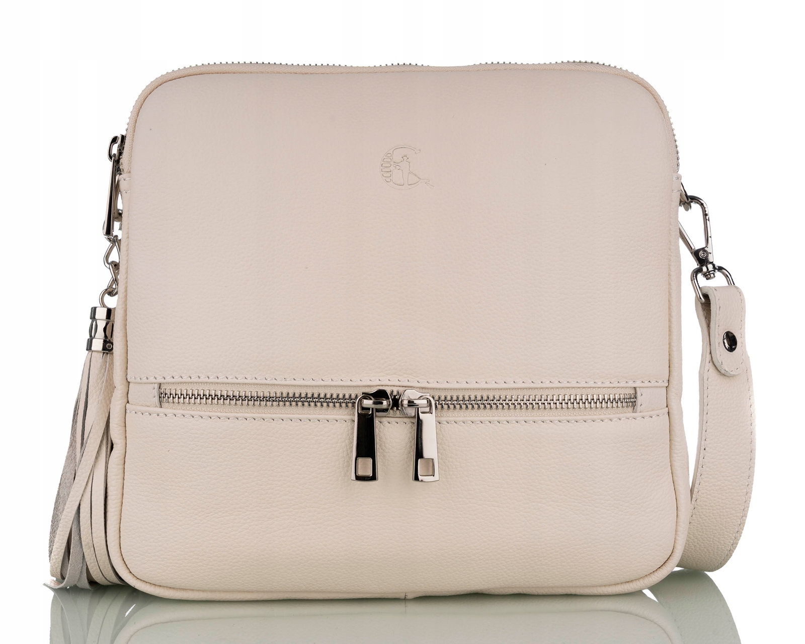 Dámská kožená kabelka přes rameno elegantní z kůže, středně dlouhý pásek