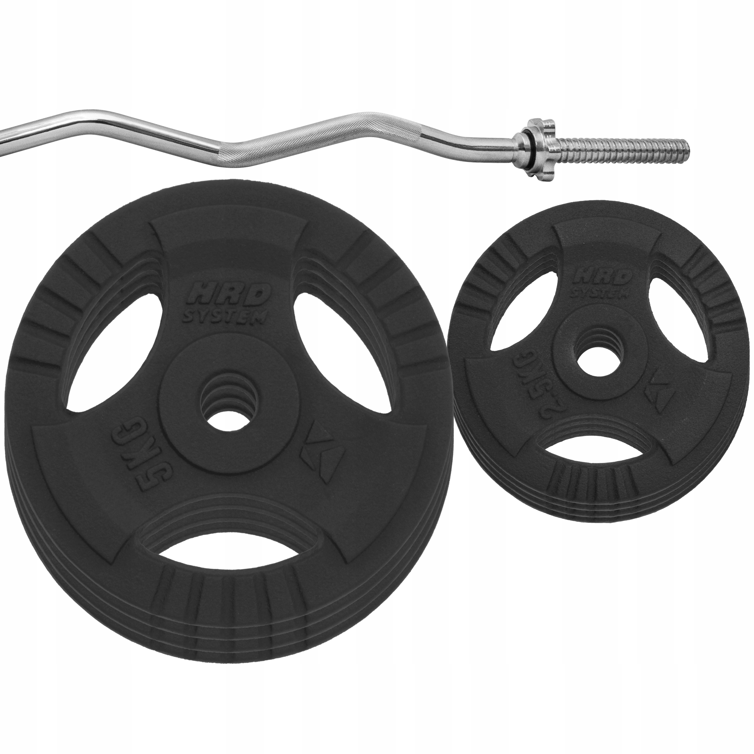 

Zestaw 30 kg obciążenie żeliwne 29mm + Gryf łamany