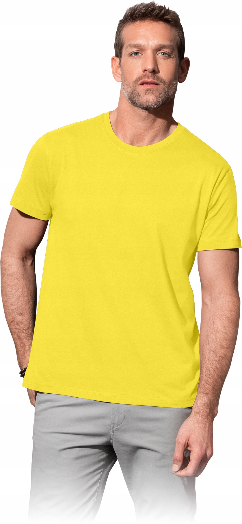 

T-shirt męski bawełniany bez szwów bocznych