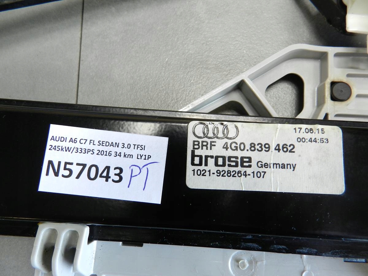 AUDI A6 C7 Mécanisme Vitres Droite Arrière 4G0839462