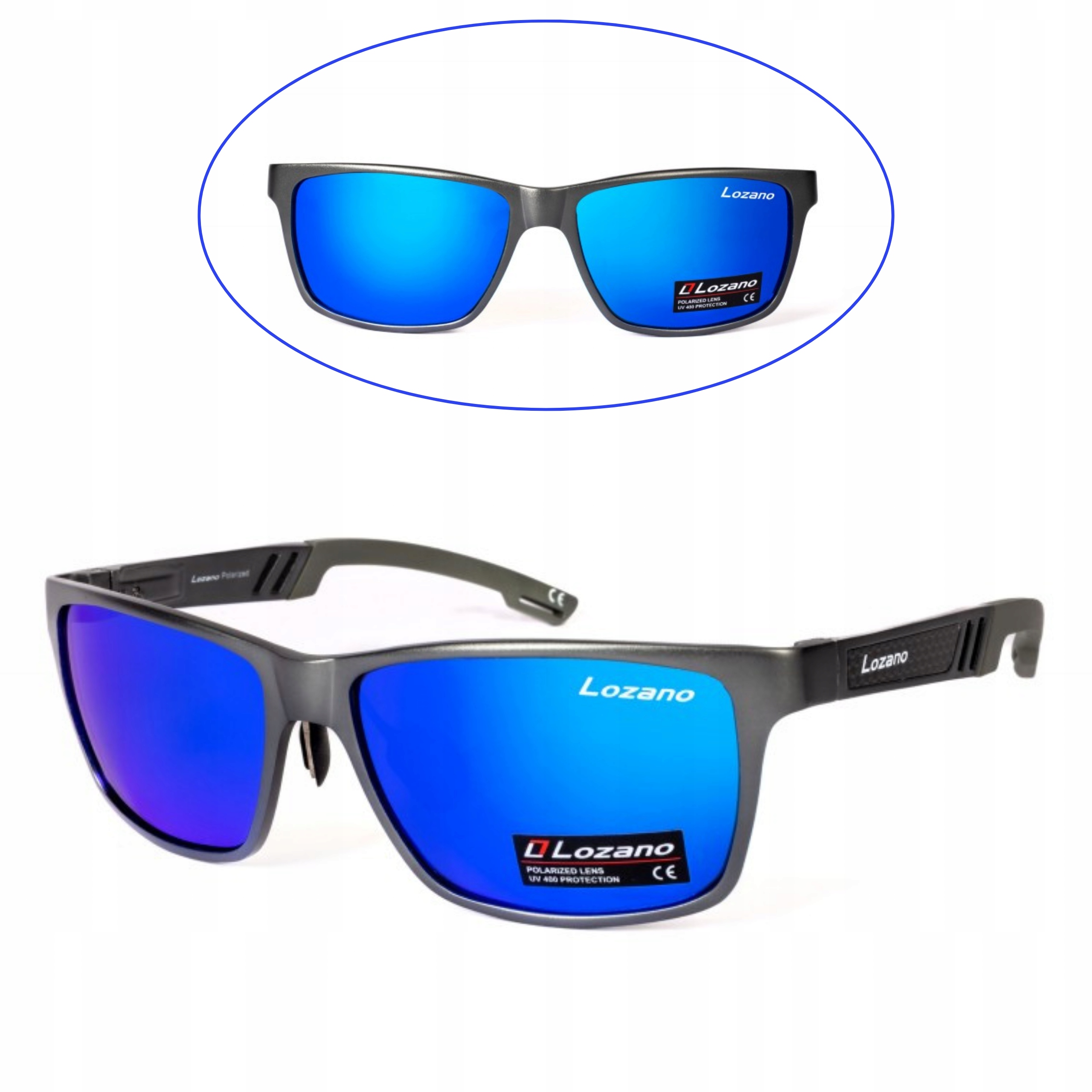 Pánské Polarizační Sluneční Brýle Zrcadlovky UV400 Lozano Pouzdro