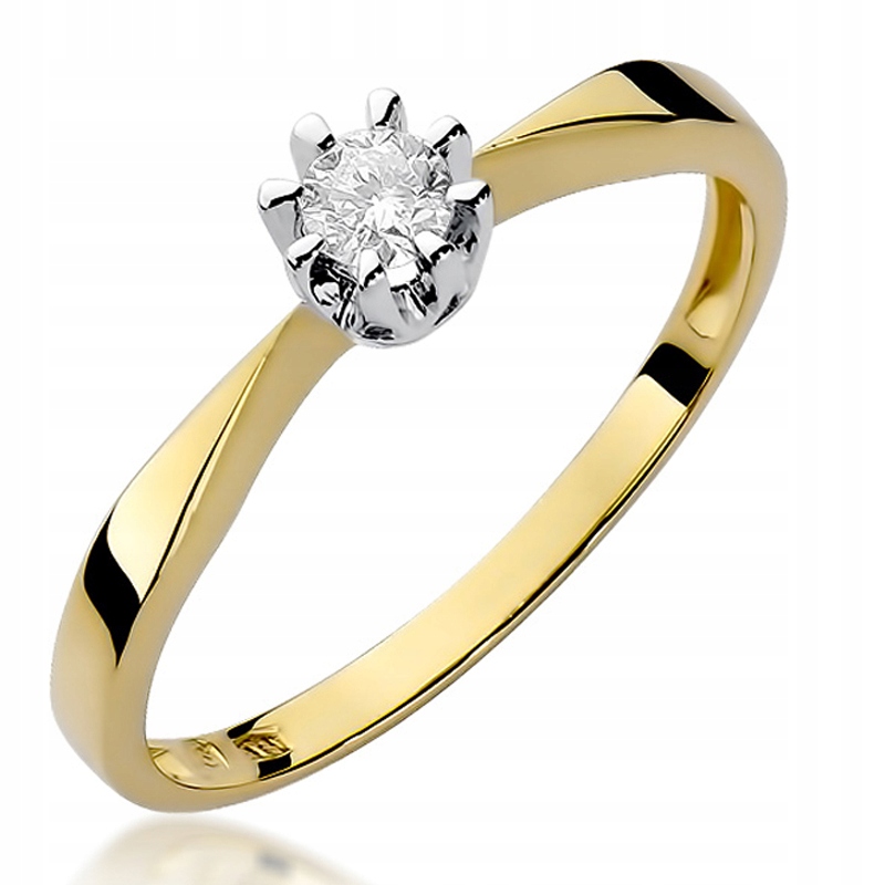 

Zaręczynowy Pierścionek Złoty Z Brylantem 0,15ct