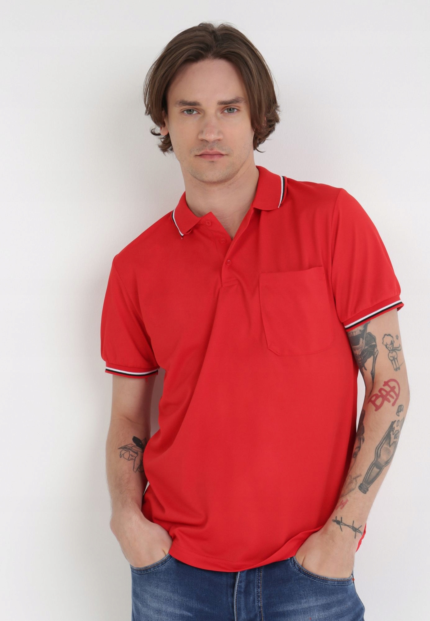 

Born2Be Czerwona Koszulka męska XXL Polo