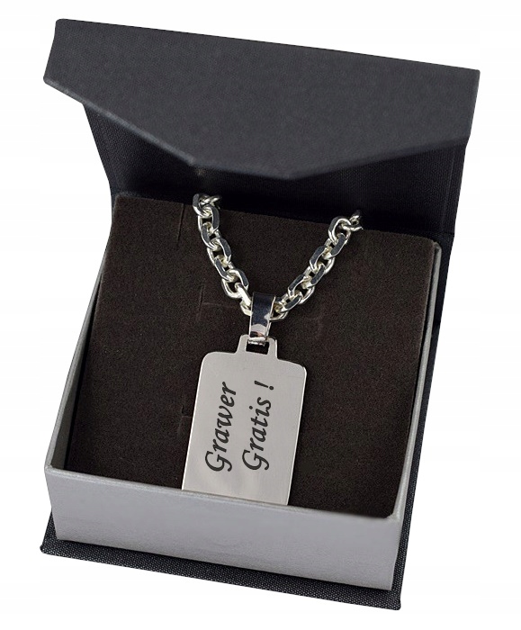 Pánský Stříbrný Řetízek Anker Vojenská Známka Ryzost 925 Gravírování Bonus