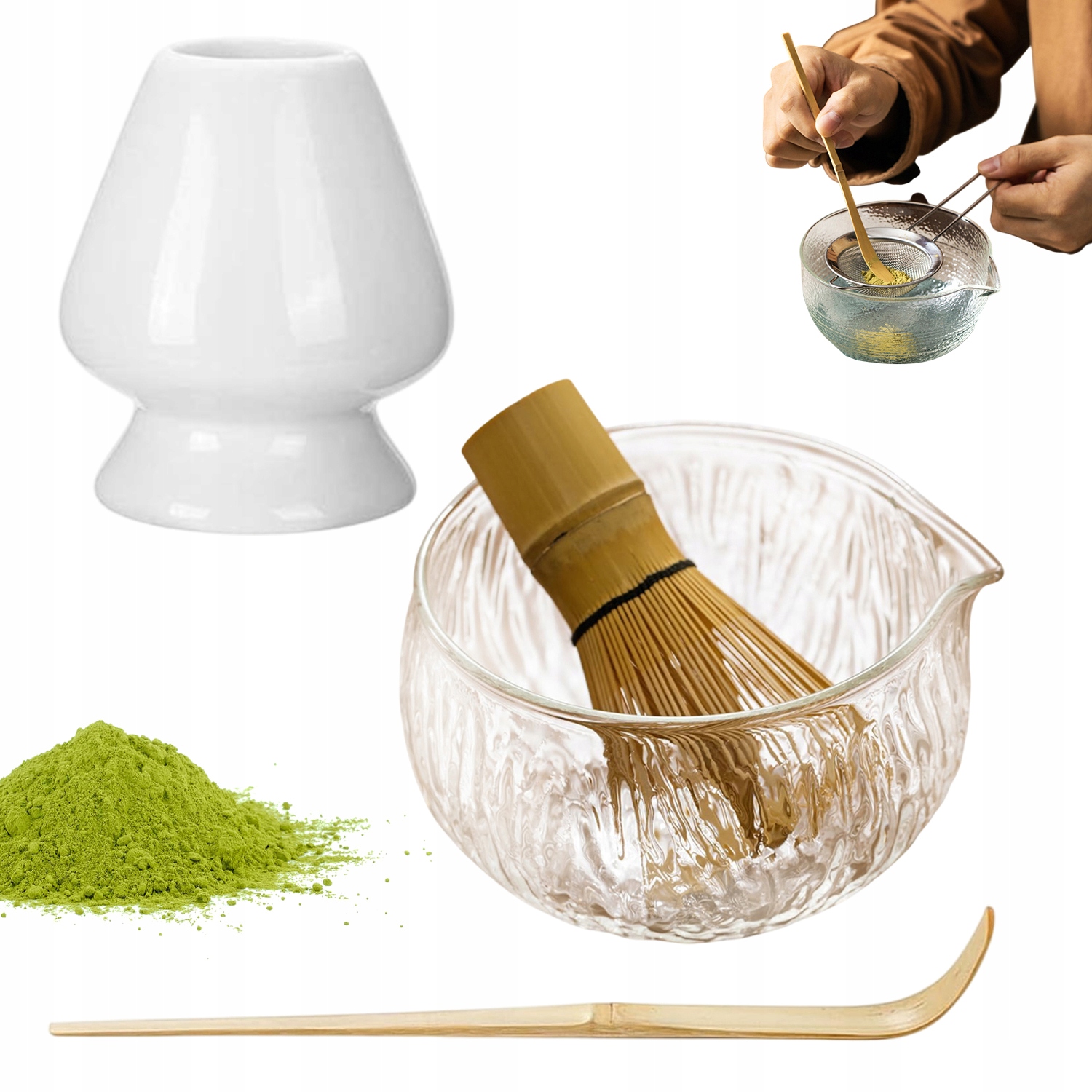 4 Kusy Dárková Sada Na Čaj Matcha Vysoká Kvalita