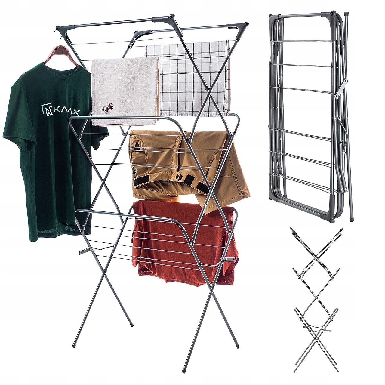 Levně Sušák Na Prádlo, Stojící, Vertikální, Úzká, Skládací, Balkonová