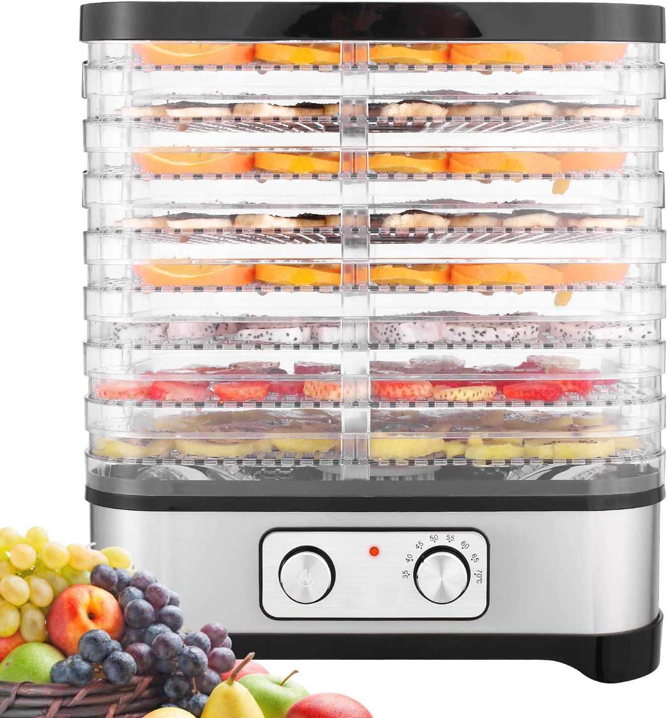 Sušička potravin, nastavitelná teplota od 35-70 stupňů, 8 pater, 400 W