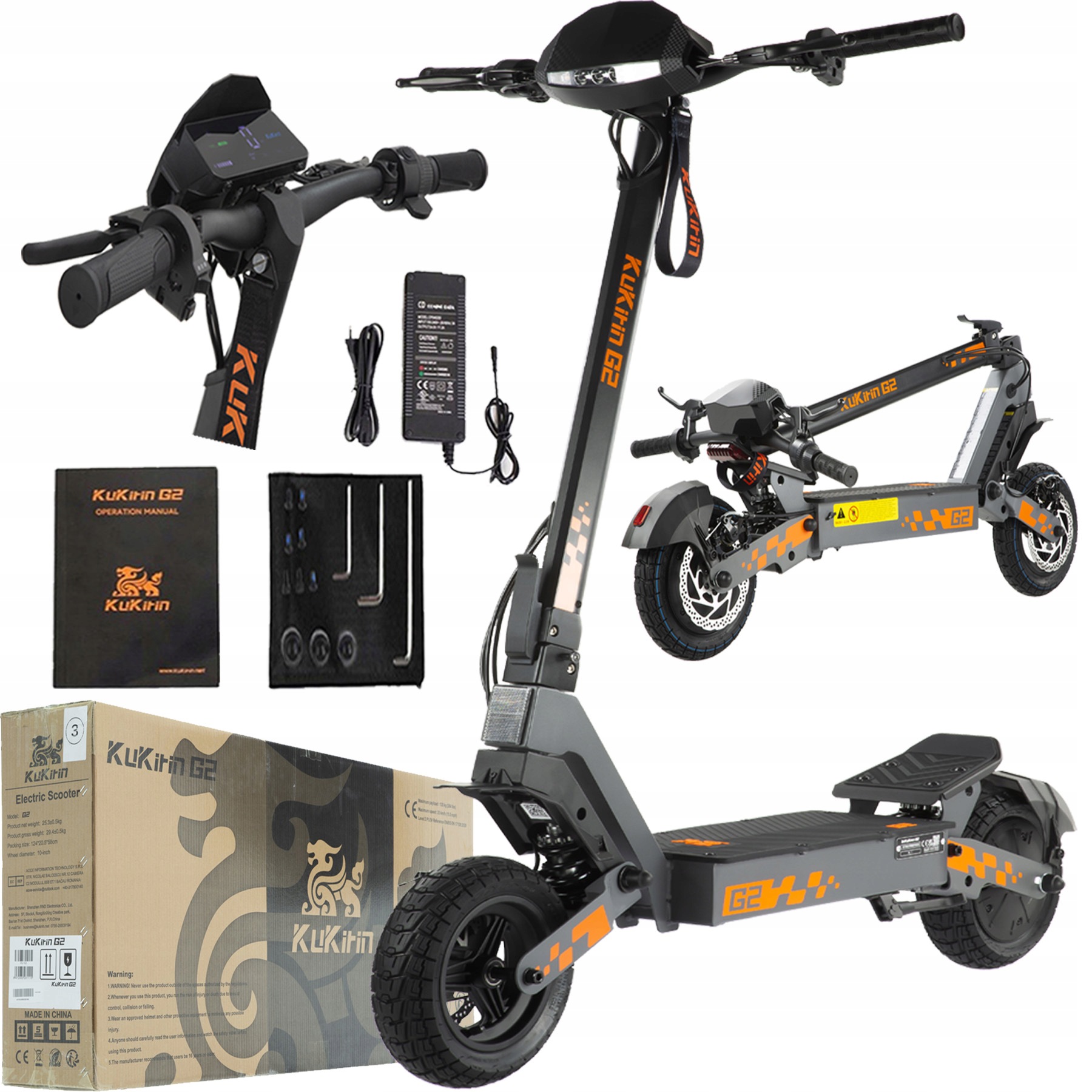 Kukirin G2 Skládací Elektrické Vozidlo 800W 48V 15AH 45KM/H 55KM
