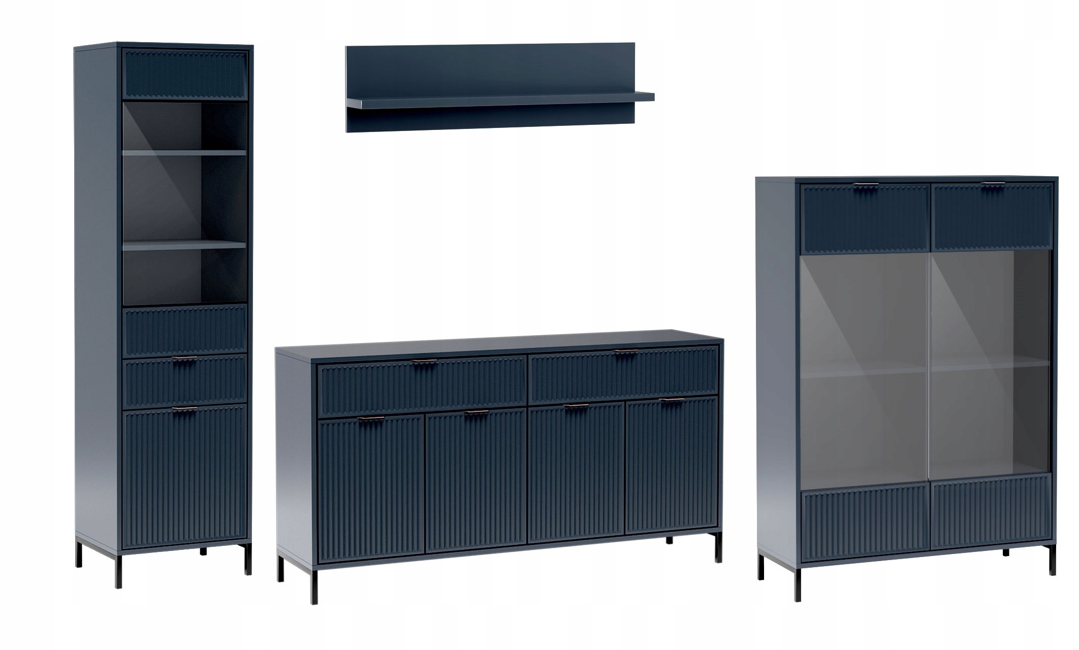 Witryna słupek przeszklona z szafką szufladą Szerokość mebla 54.5 cm