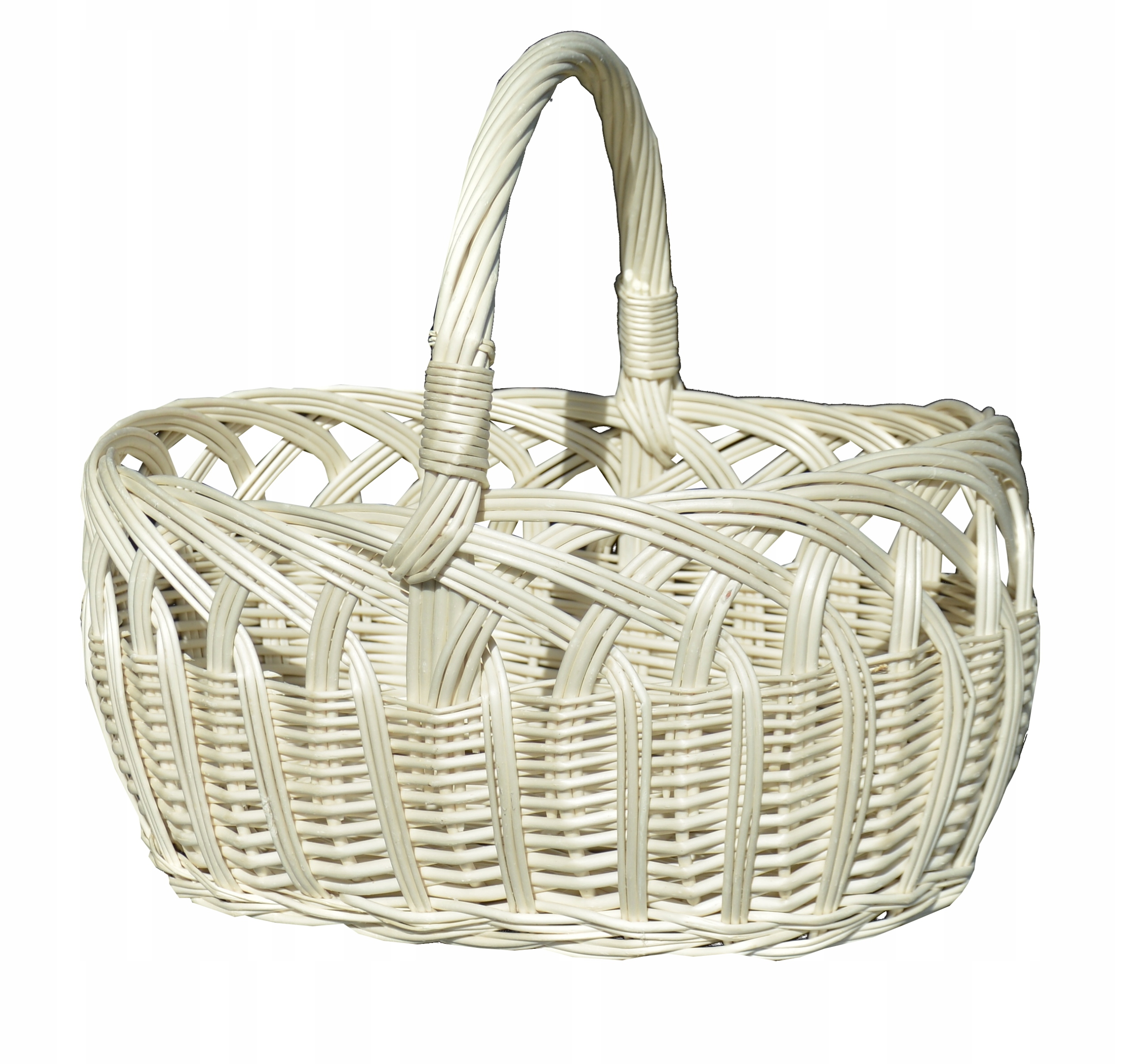 Wiklinowy KOSZ WIELKANOCNY KOSZYCZEK DO ŚWIĘCENIA NA KWIATY beż/ecru