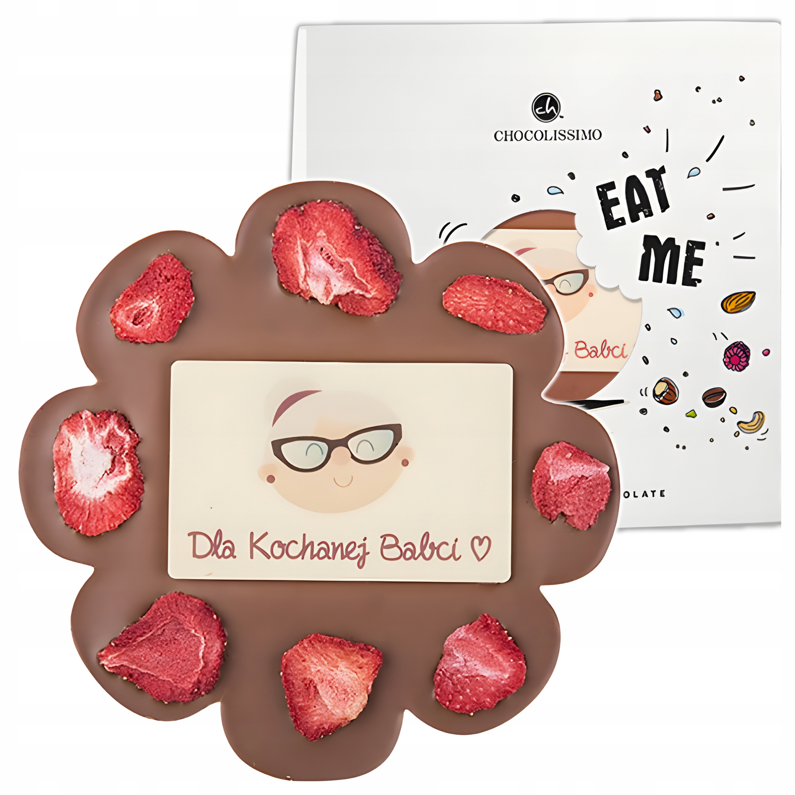 Levně Den babiček Belgická Čokoláda s přídavkem jahody Dárek Pro Babičku