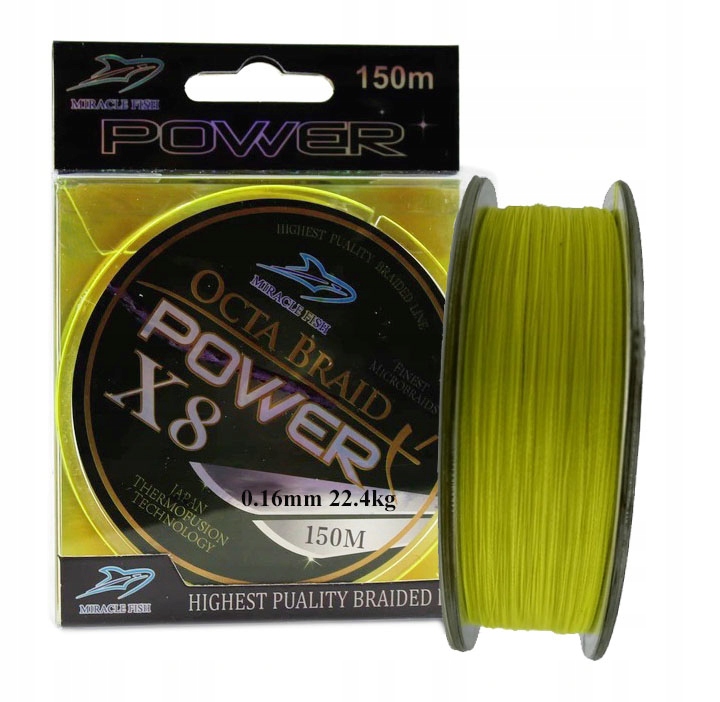 Plecionka Octa Braid Power X8 0,16mm 22,4 kg Żółta