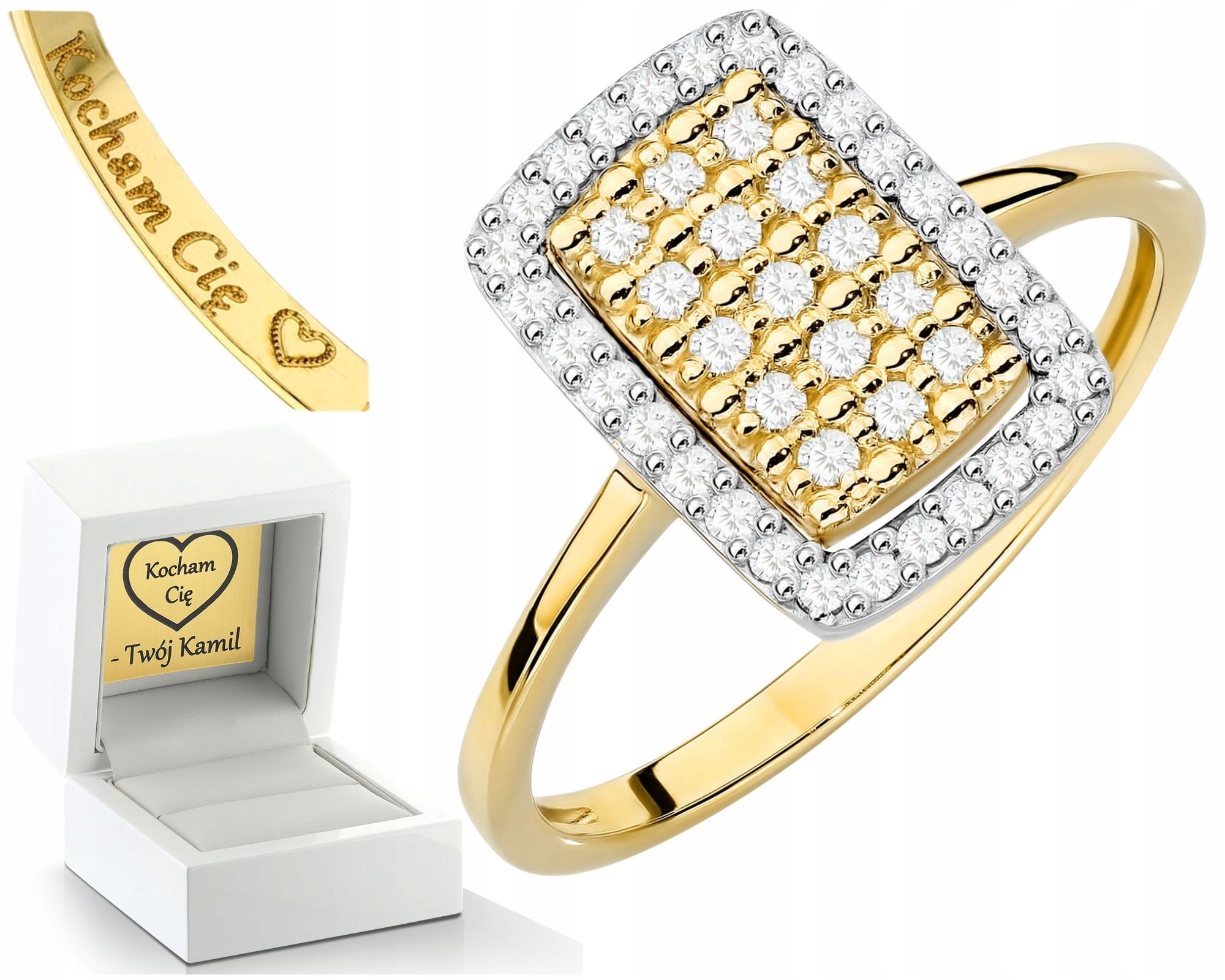 Prstýnek Prsten S Diamanty Bonus Gravírování 585 Jako Dárek