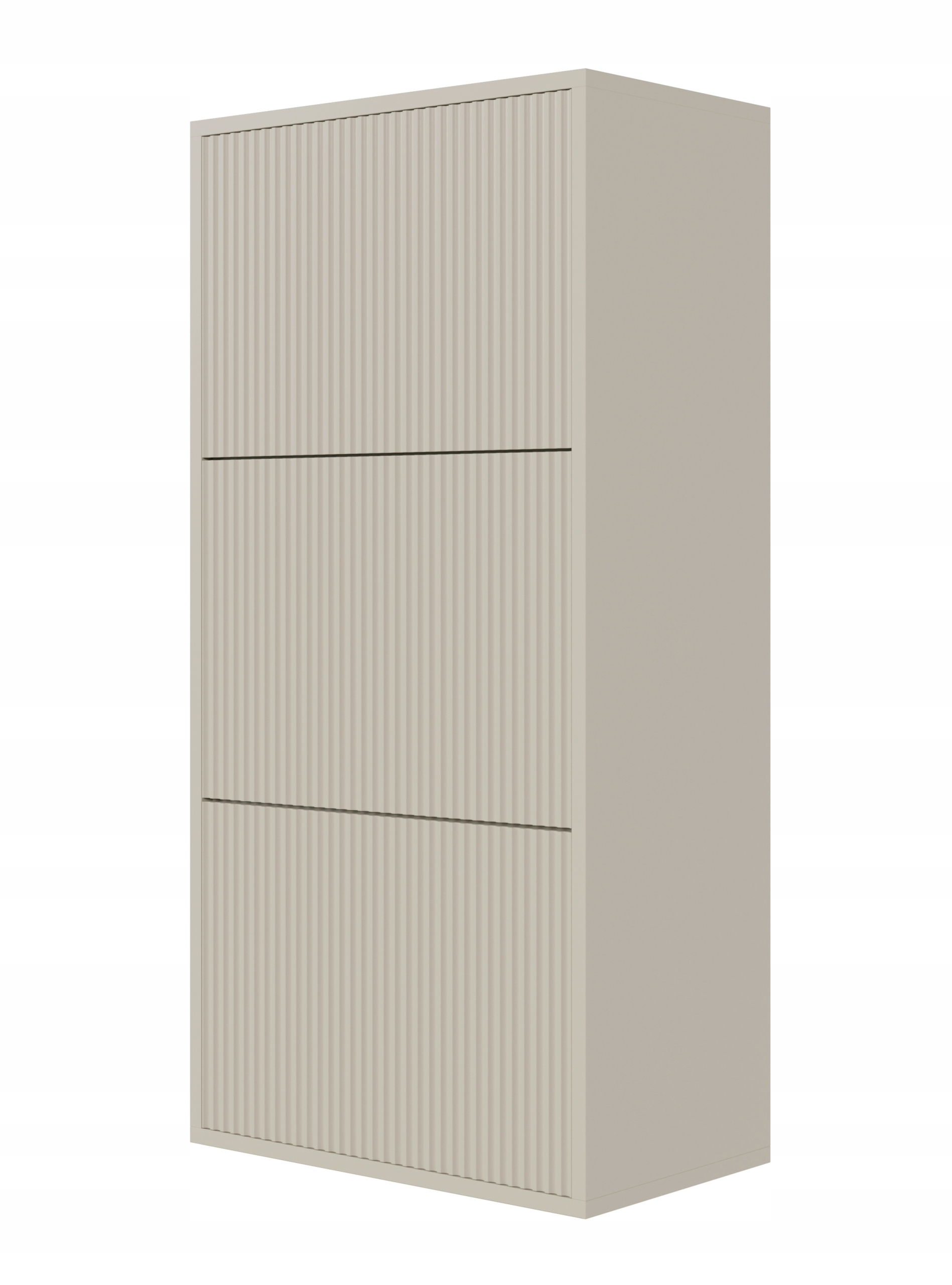 Botník Veldio s frézovaným čelem 50 cm Šedá béžová závěsná