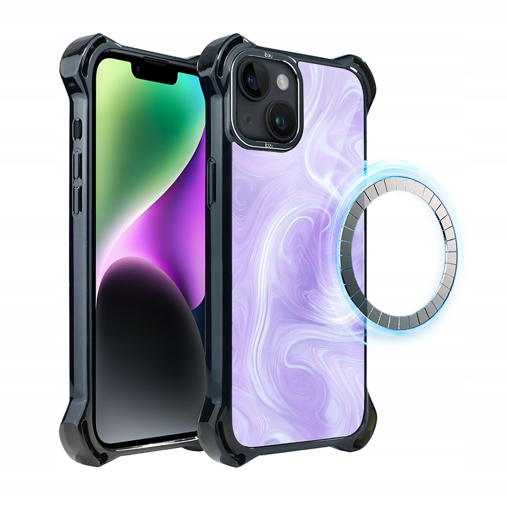 Pouzdro pro iPhone 14 Ibizu DropGuard Ultra s MagSafe, levandulový vír