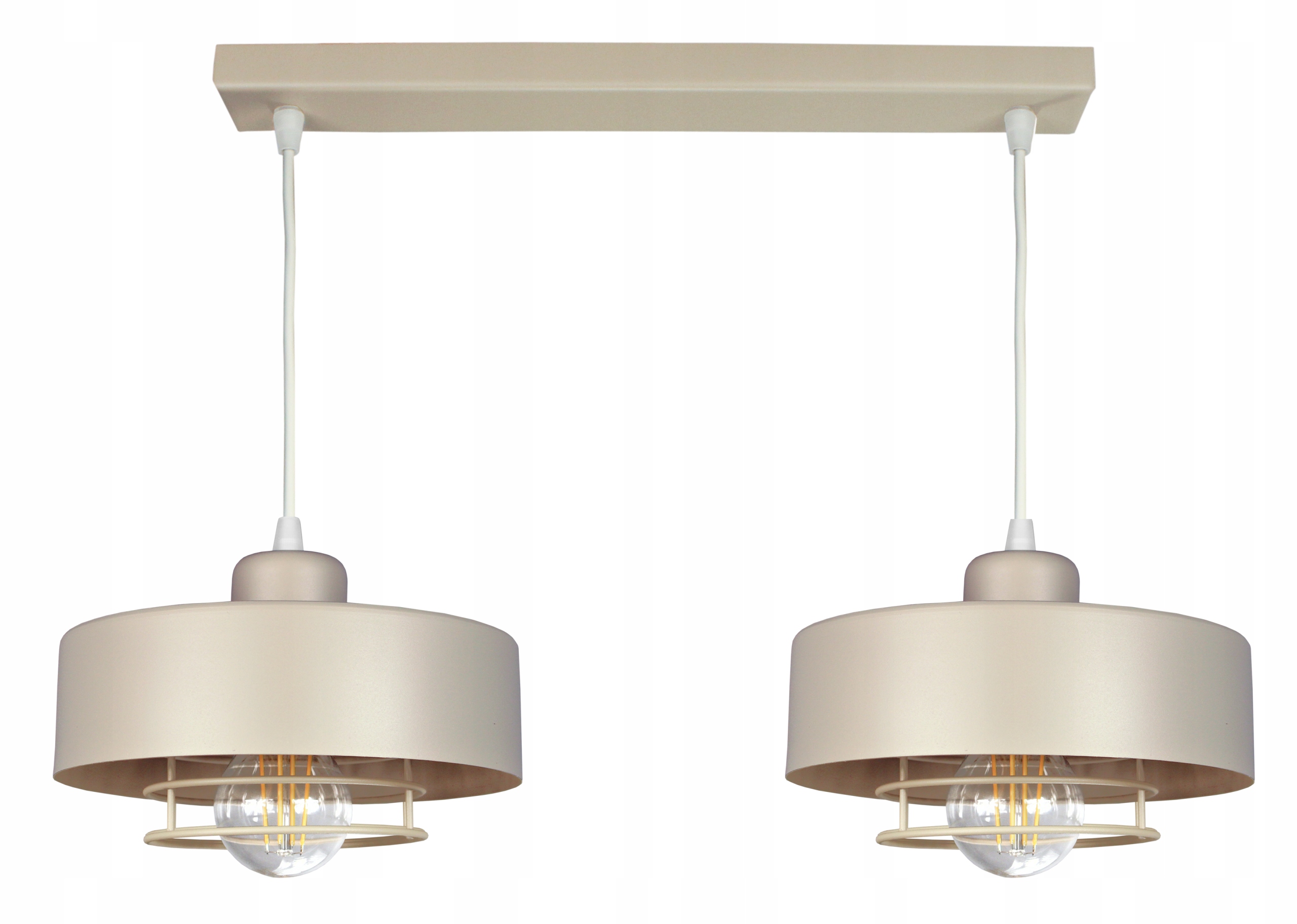Żyrandol lampa sufitowa wisząca Loft beżowa ecru nad stół lampy sufitowe