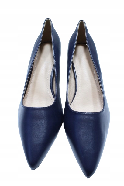 BUTY CZUŁENKA NA NISKIM OBCASIE GRANATOWE r.41 Marka inna