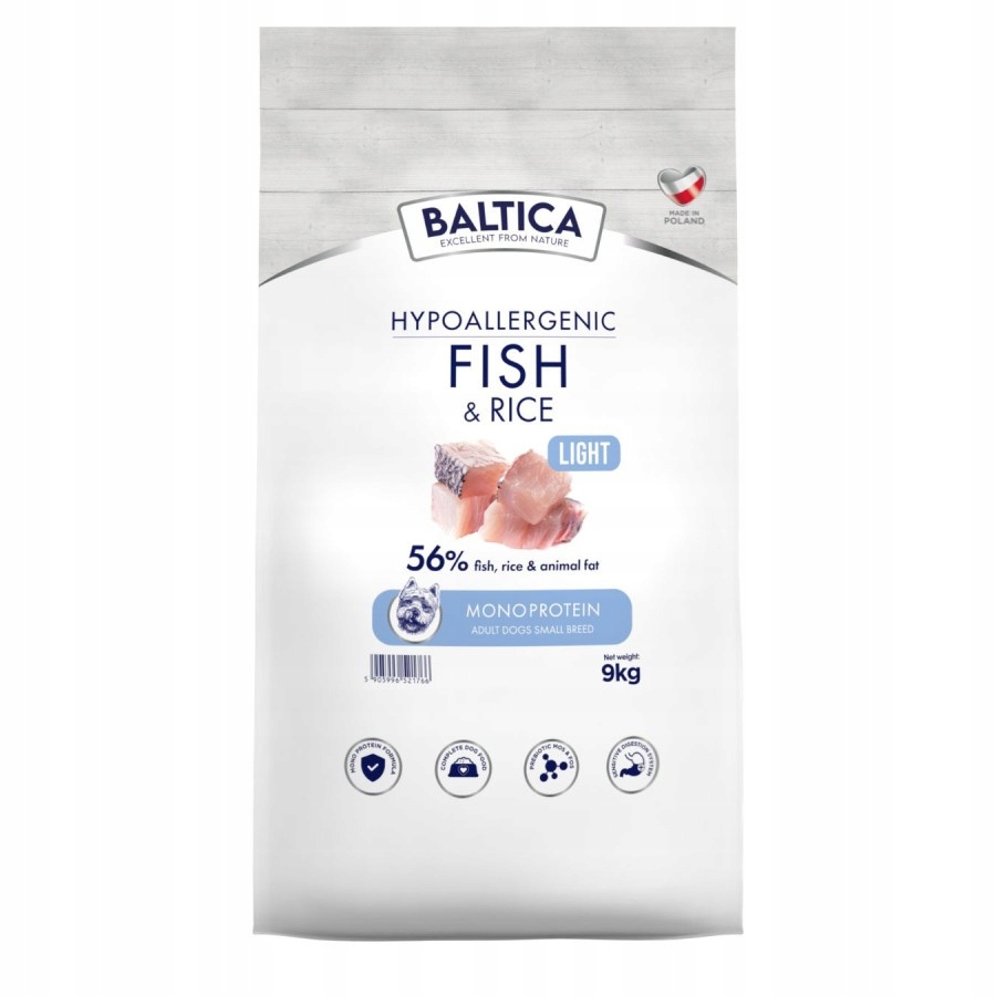 Baltica Adult Light Ryba Ryż Xs/s 9kg Hipoalergiczna Sucha Karma Dla Psów