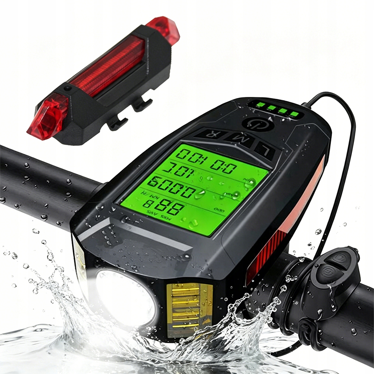 Lampki Rowerowe Światło Przód Tył Led na rower kierownicę Mocne Usb jasne