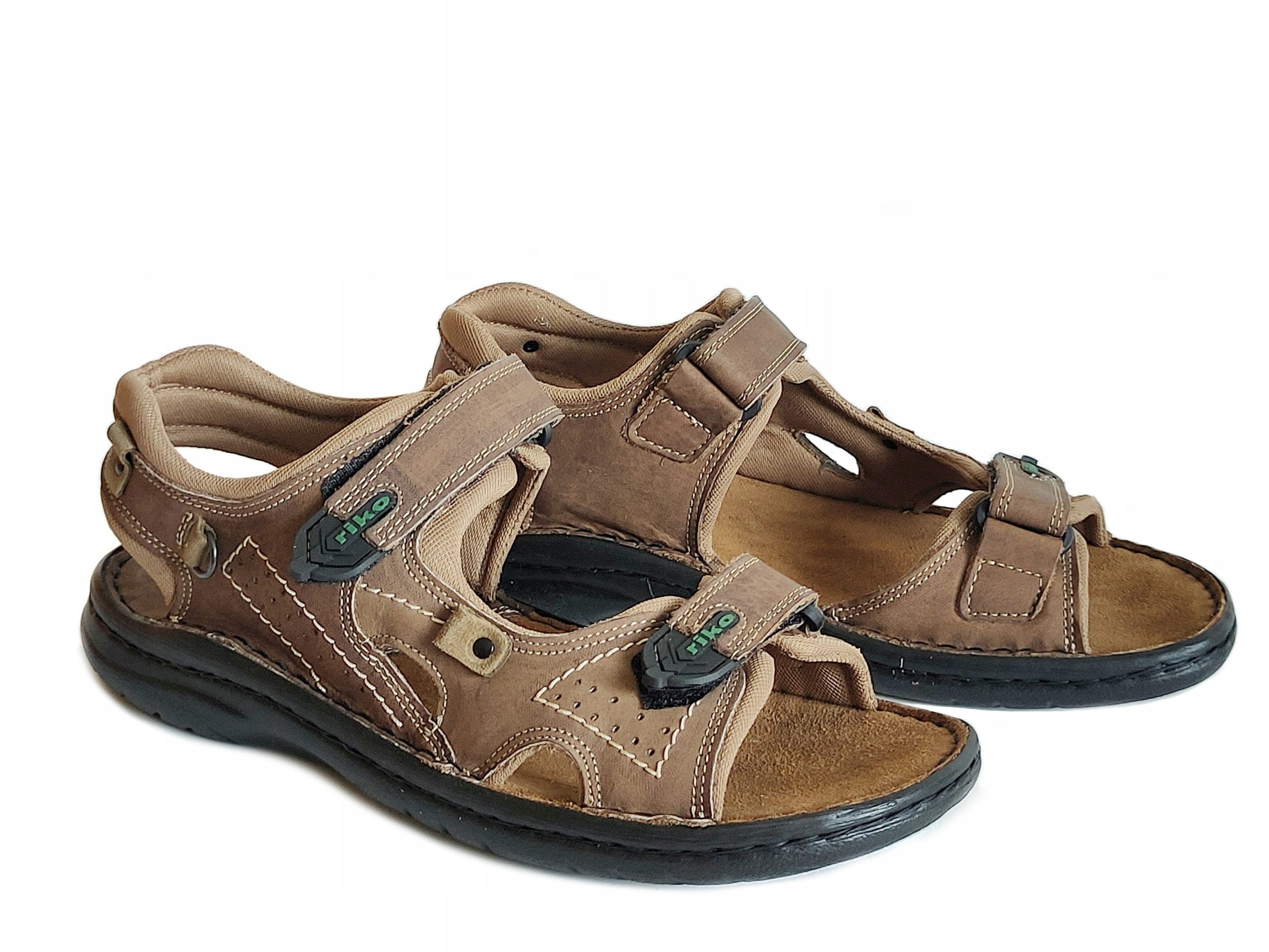 Riko 552 sandály Polské olivové letní 41 přírodní kůže