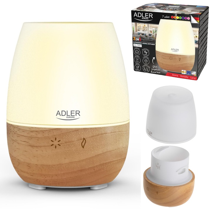 Ultradźwiękowy Dyfuzor Zapachowy 3w1 Ad 7967 Aromaterapia Nawilżanie