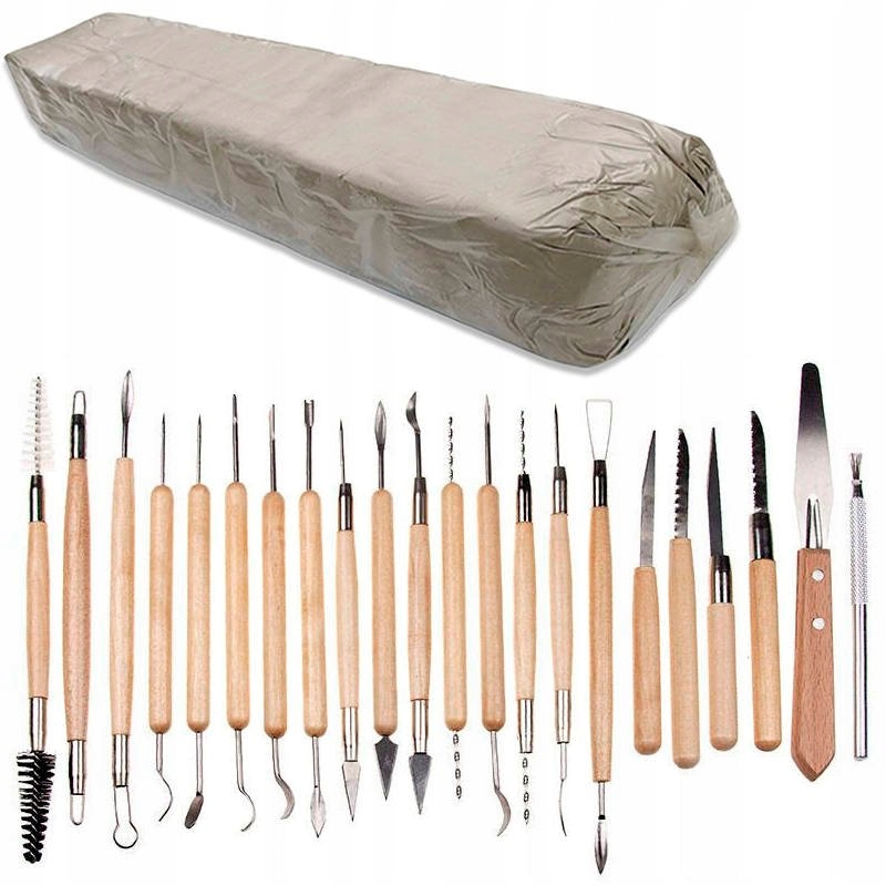 Sochařská sada Hlína 10kg plastická Nástroje na modelování hlíny