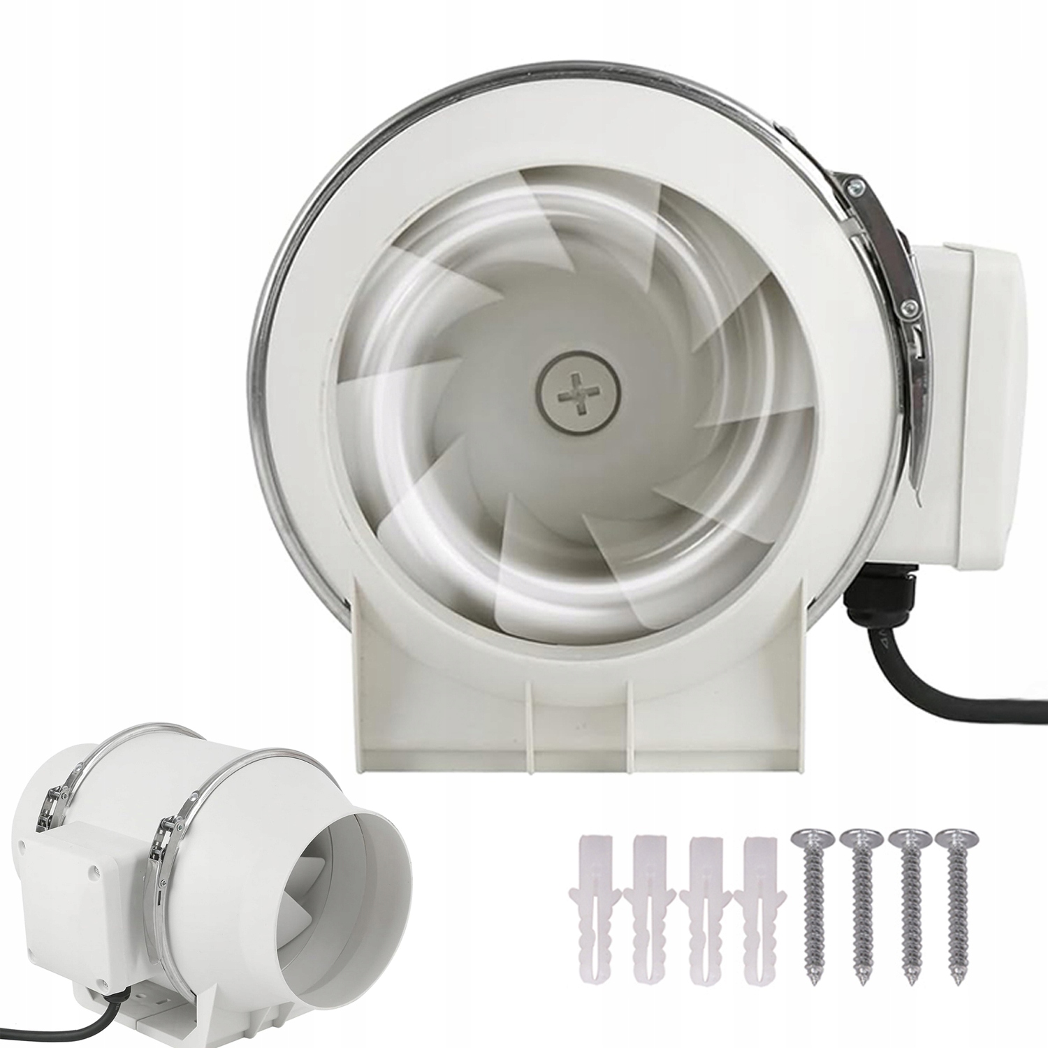 Výkonný kanálový odtahový ventilátor 100 mm 45 W 2600 ot/min 150 m3 h, tichý