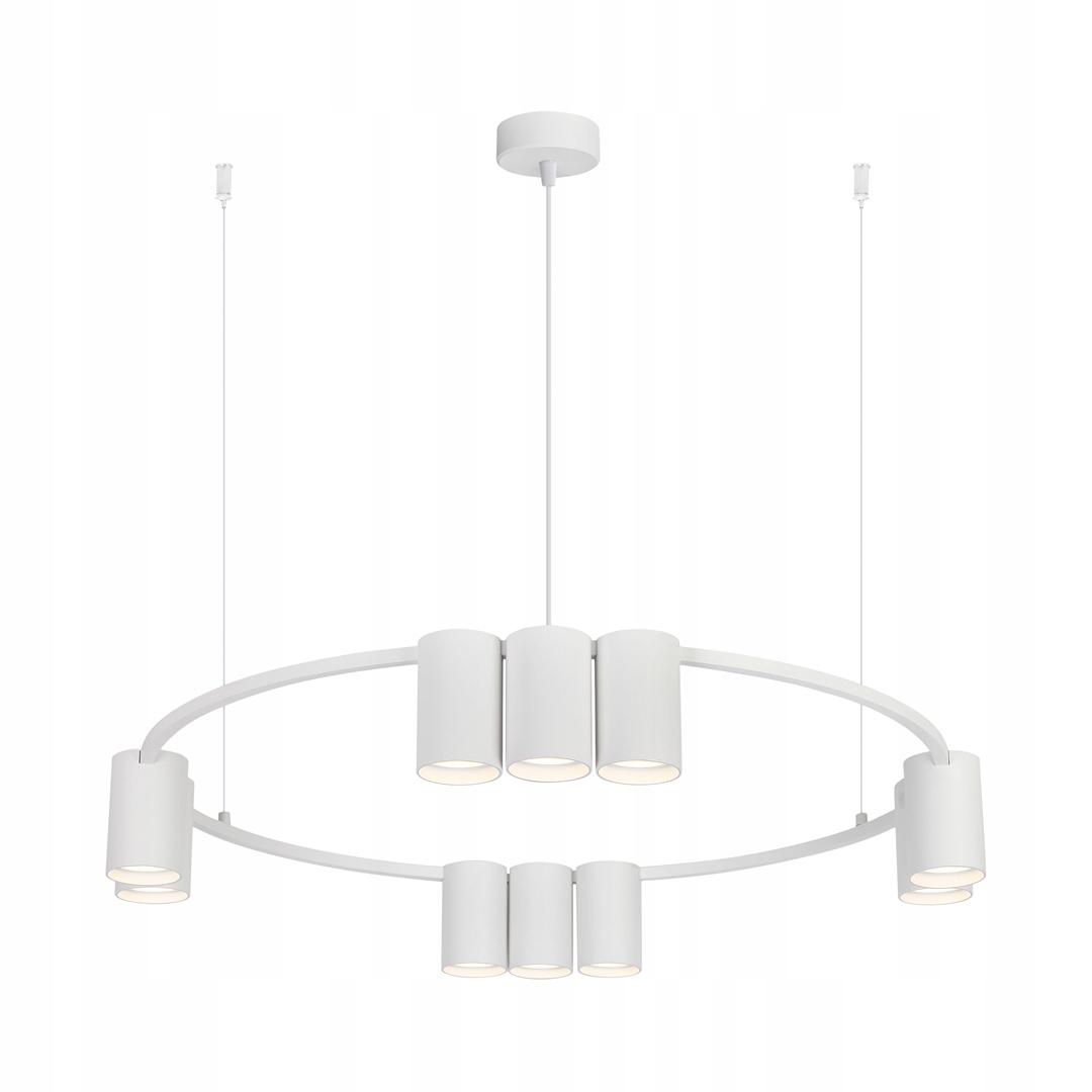 Závesná lampa Genesis Kolo biela 10xGU10 60x180 cm Stropná lampa do obývačky