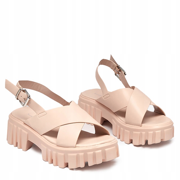 

Beżowe Damskie Sandały Na Platformie Otida 38