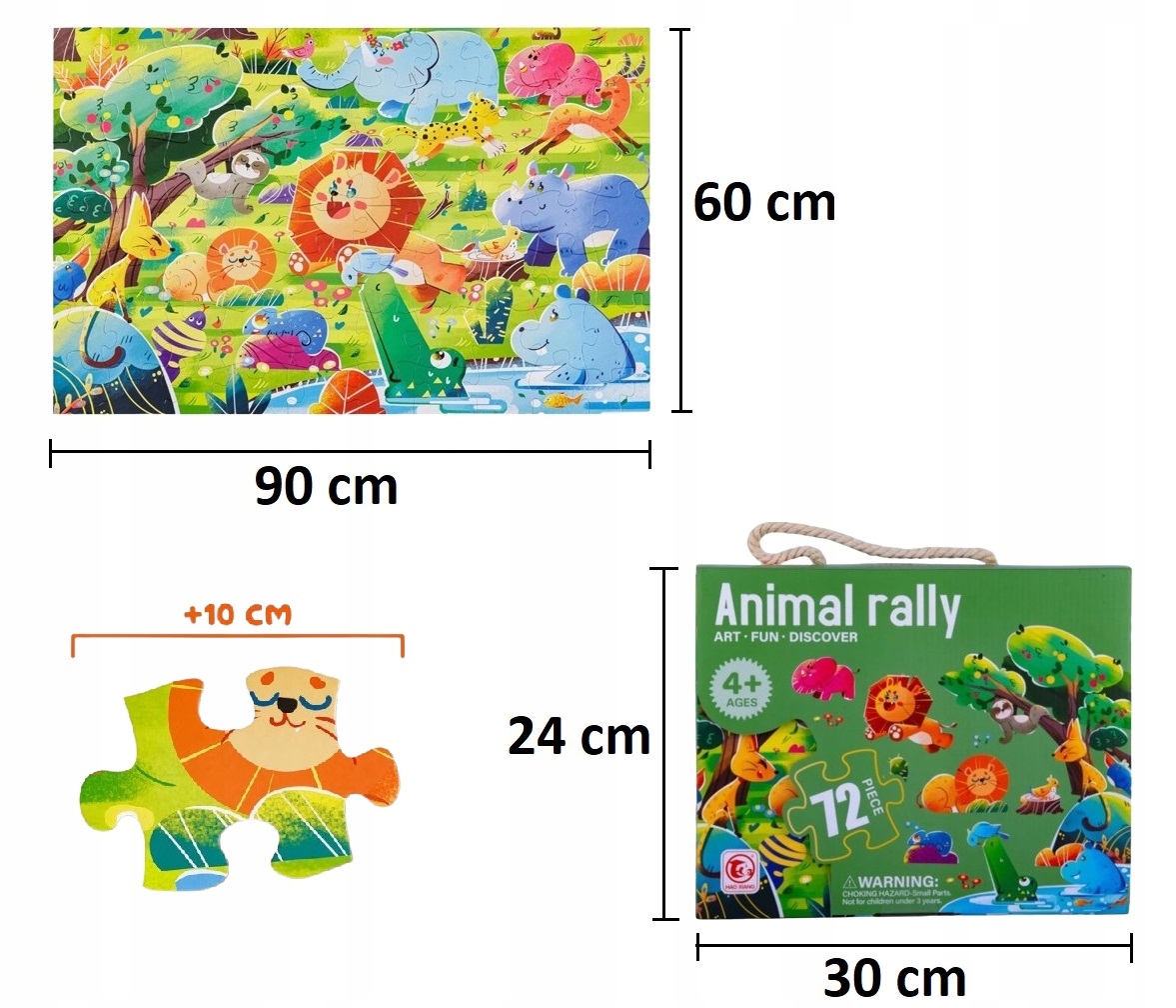 Puzzle dla dzieci Zwierzęta 72 duże elementy RegMag w pudełku – Rozwój przez zabawę