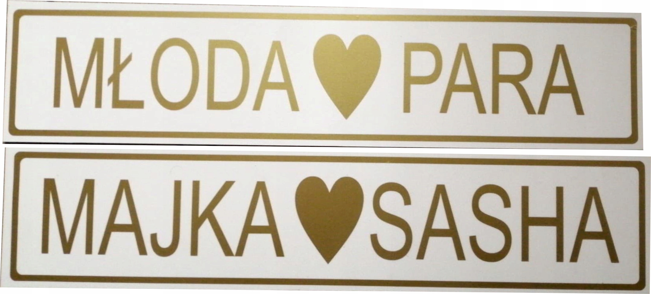 

Tablica auta Nowożeńcy Złote ślub wesele 2 szt