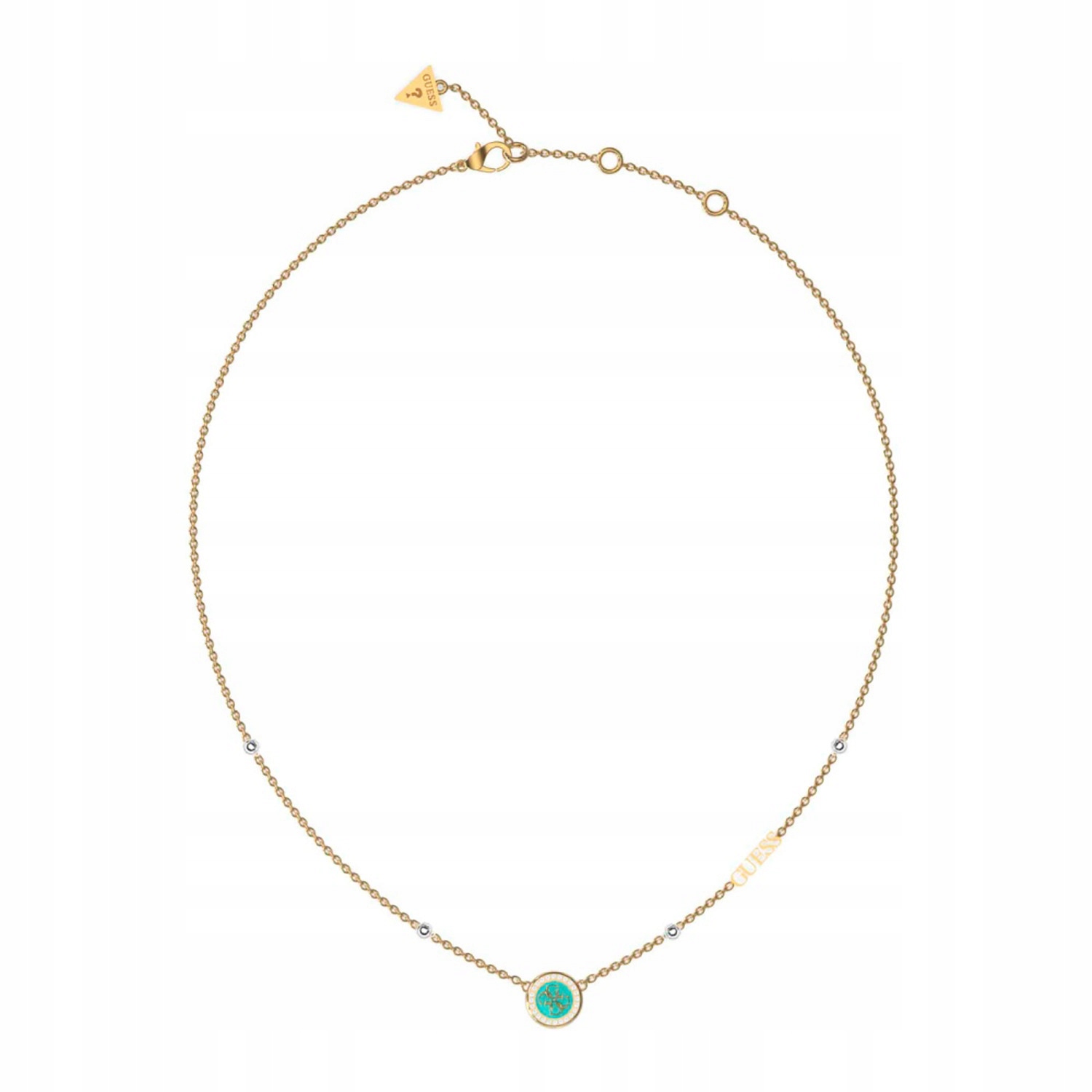 Dámský zlatý náhrdelník Guess kolečko 45 cm