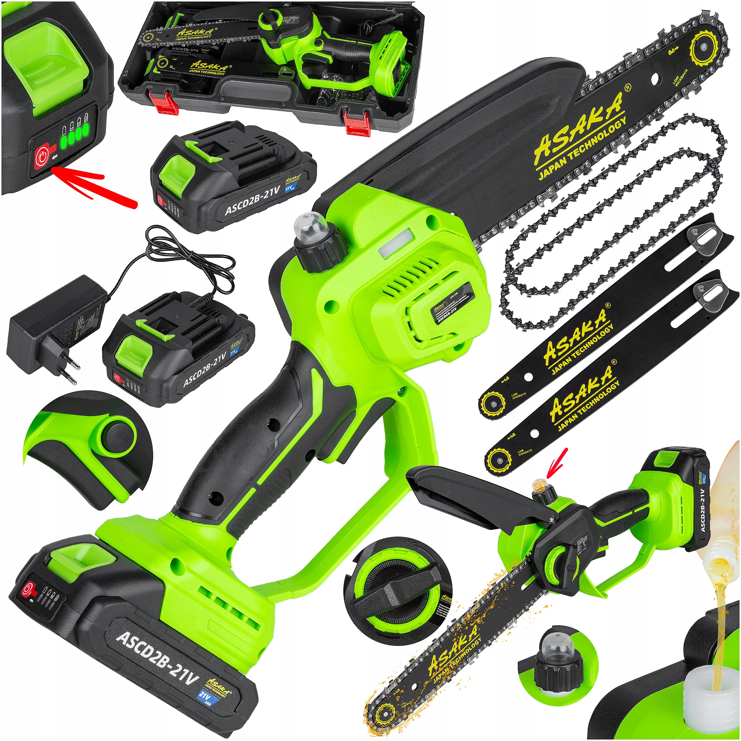 Piła łańcuchowa Akumulatorowa 8" smarowanie łańcucha Bezszczotkowa 2Bate