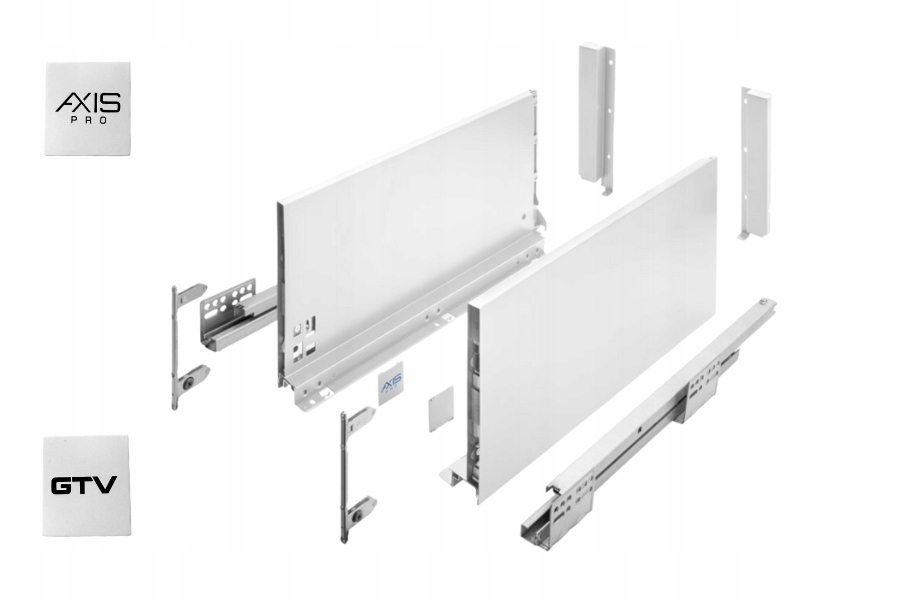 Szuflada Gtv Axis Pro 300D1 B. Wysoka L300 H199 Biała Cichy Domyk Wysuw