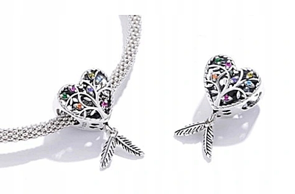 CHARMS ŁAPACZ SNÓW ZAWIESZKA CHARMS DRZEWO ŻYCIA SERCE ZAWIESZKA SREBRO Marka Skapande