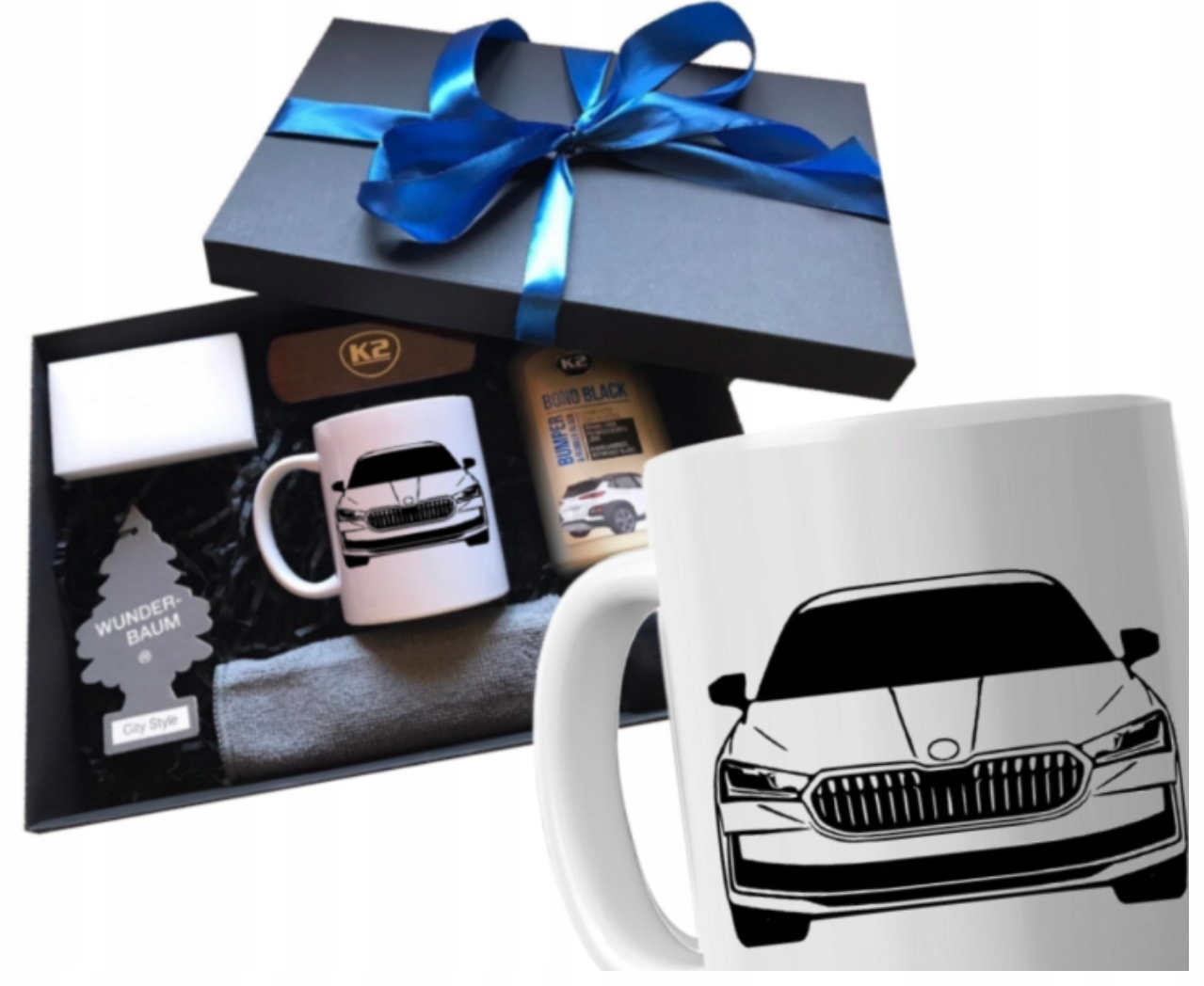 Dárek box na hrnek pro řidiče auta Škoda – sada doplňků pro něj