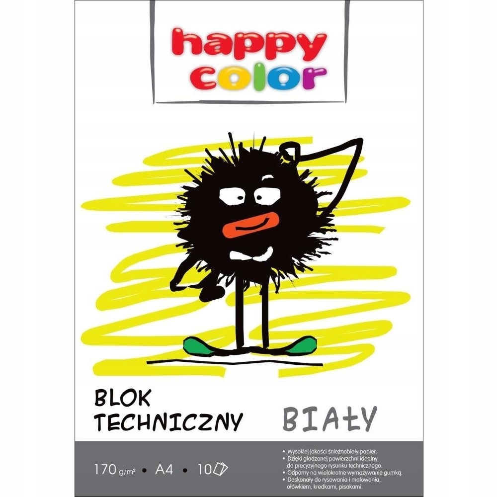 

Blok techniczny biały 170g A4 Happy Color Szkolny