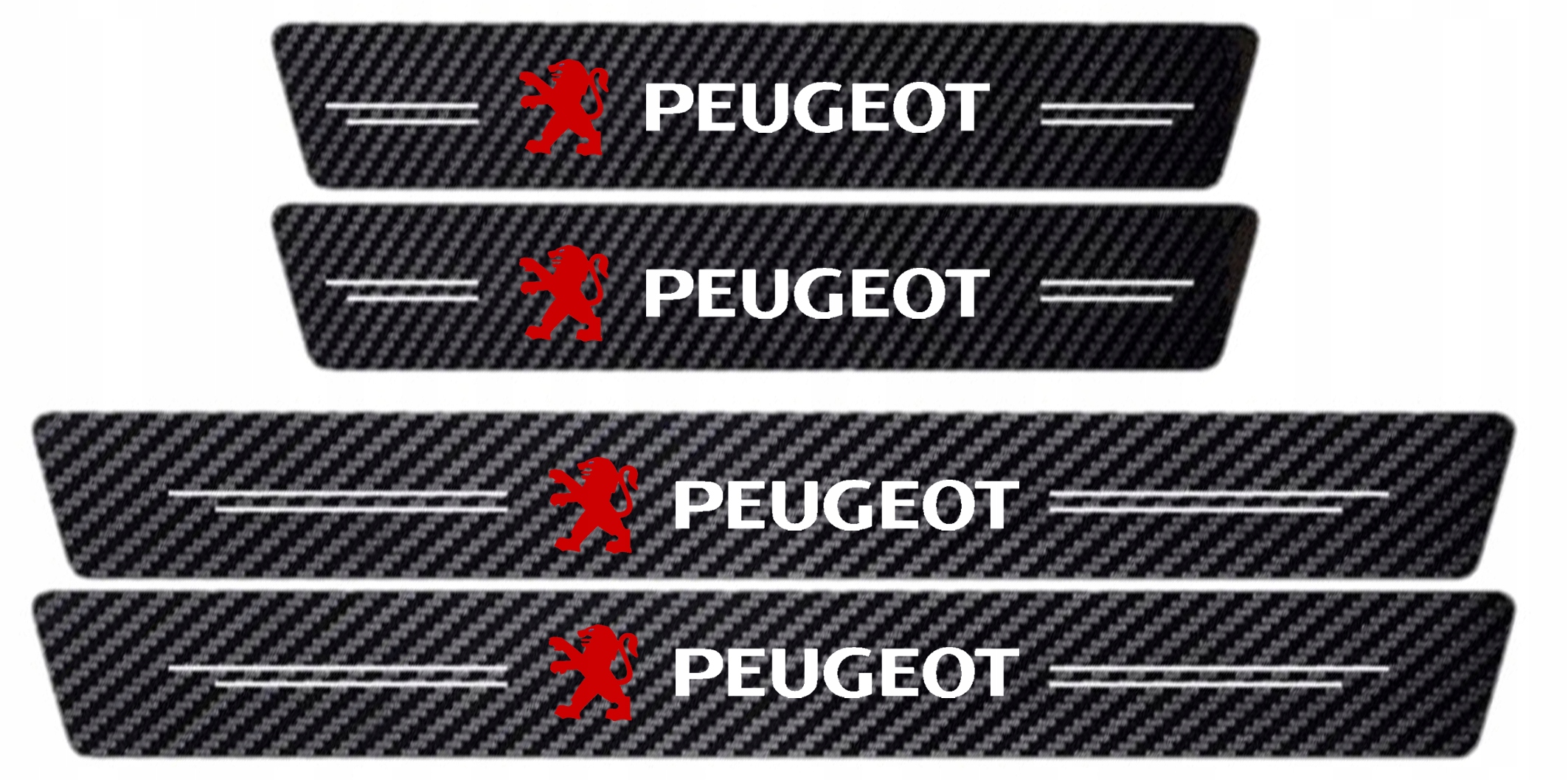 

Osłona naklejka na progi Peugeot Carbon