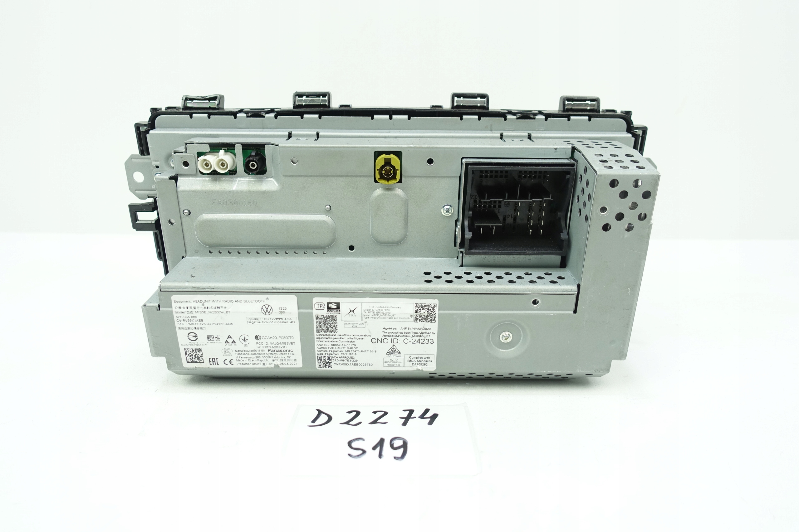 EKRAN display RADIO BLUETOOTH VW GOLF VIII 5H0