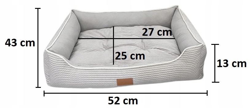 Kanapa dla psa i kota RegMag S – 50 × 45 cm, szara – Powrót do właściwego kształtu po rozpakowaniu